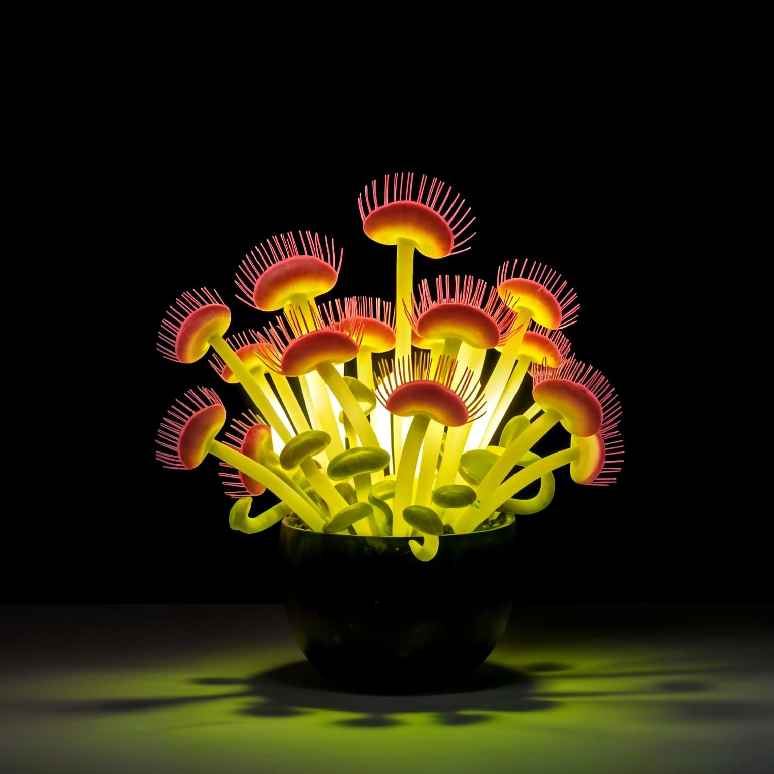 Glowing Uranium Glass Venus Flytrap