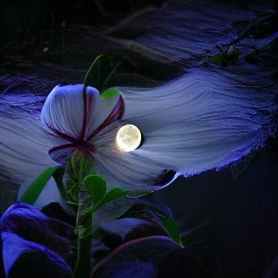 Moonlit Flower in Simple Composition