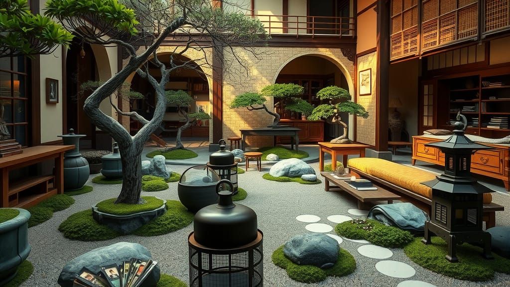 Ethereal Zen Oasis Amidst Chaotic Living Room