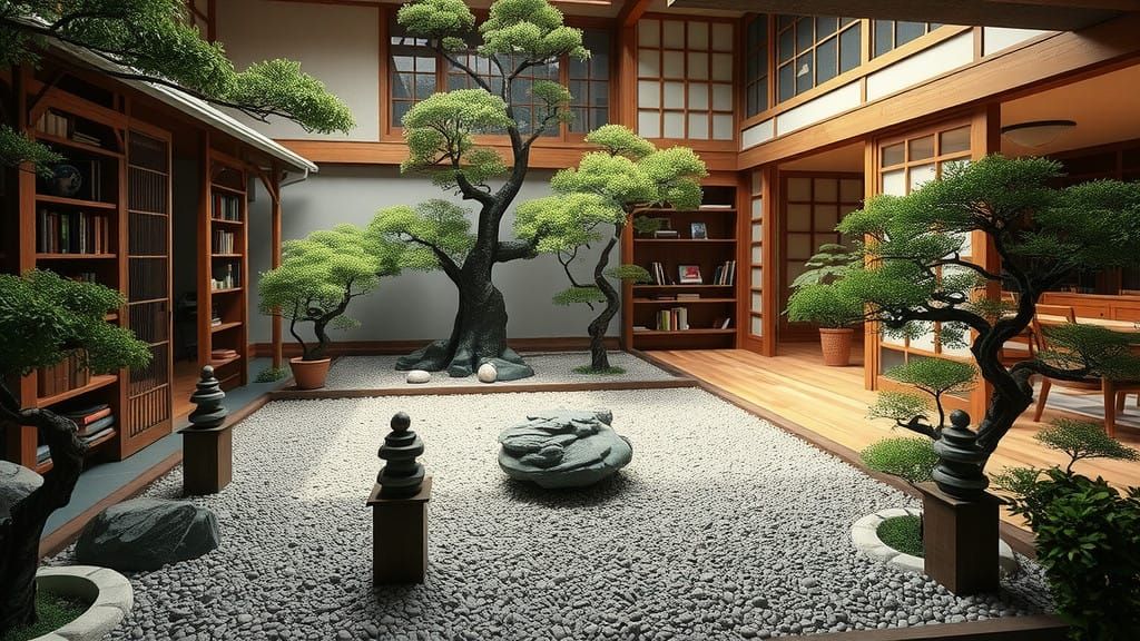 Serene Zen Oasis Amidst Cluttered Domesticity