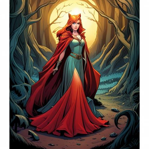 Enchanted Little Red Riding Hood in Fairy Woodland