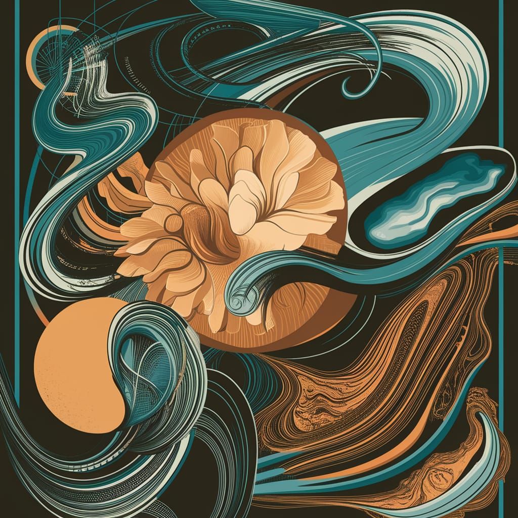 Mysterious Azure Abstract Texture in Film Noir Style