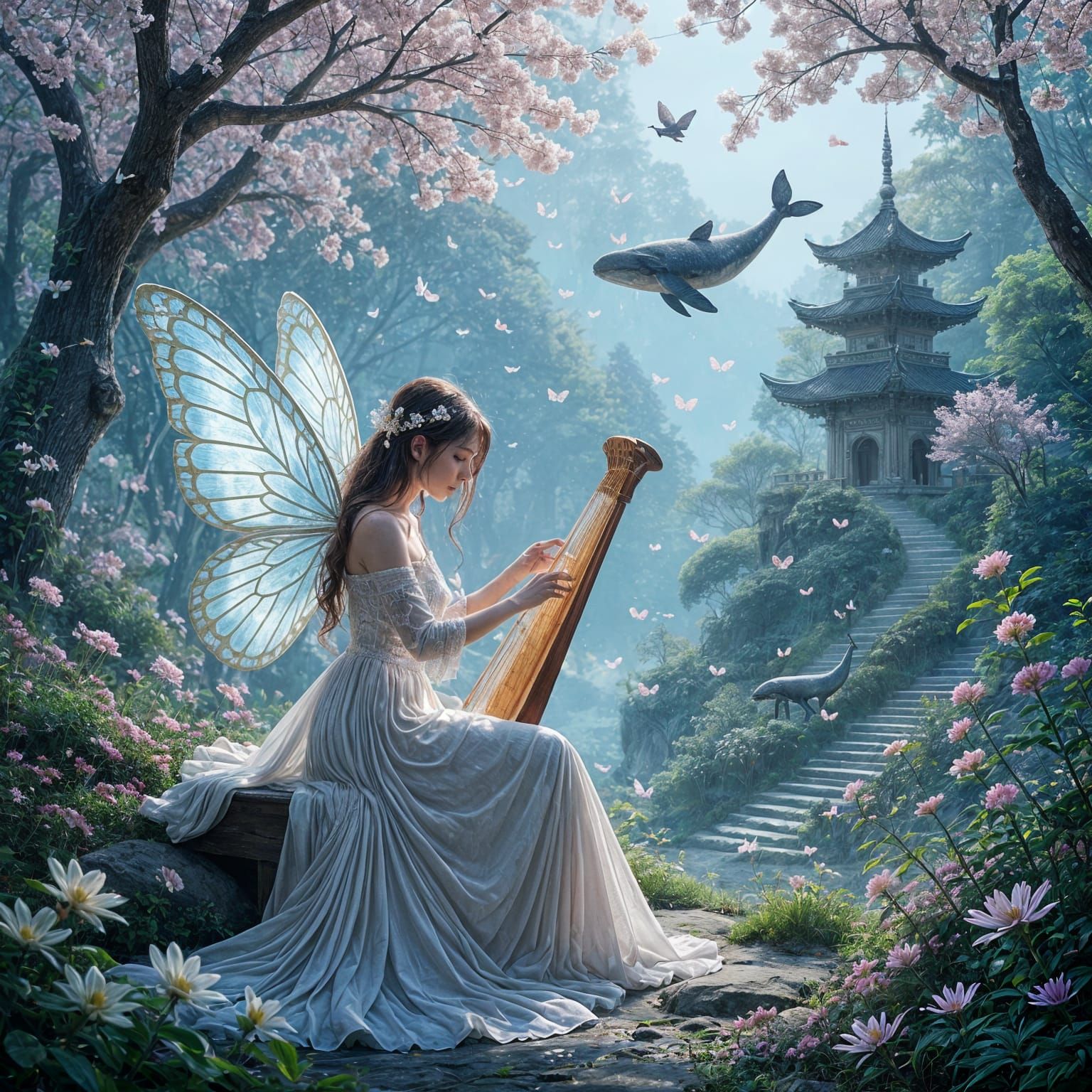 Ethereal Harp Sonata: Forest Awakens in Light