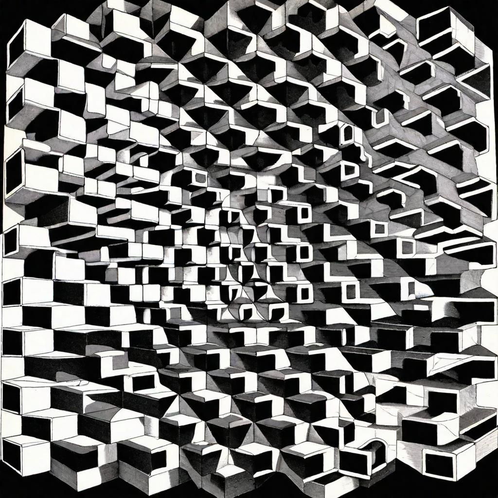 Penrose Triangle in Escher Tessellation Style