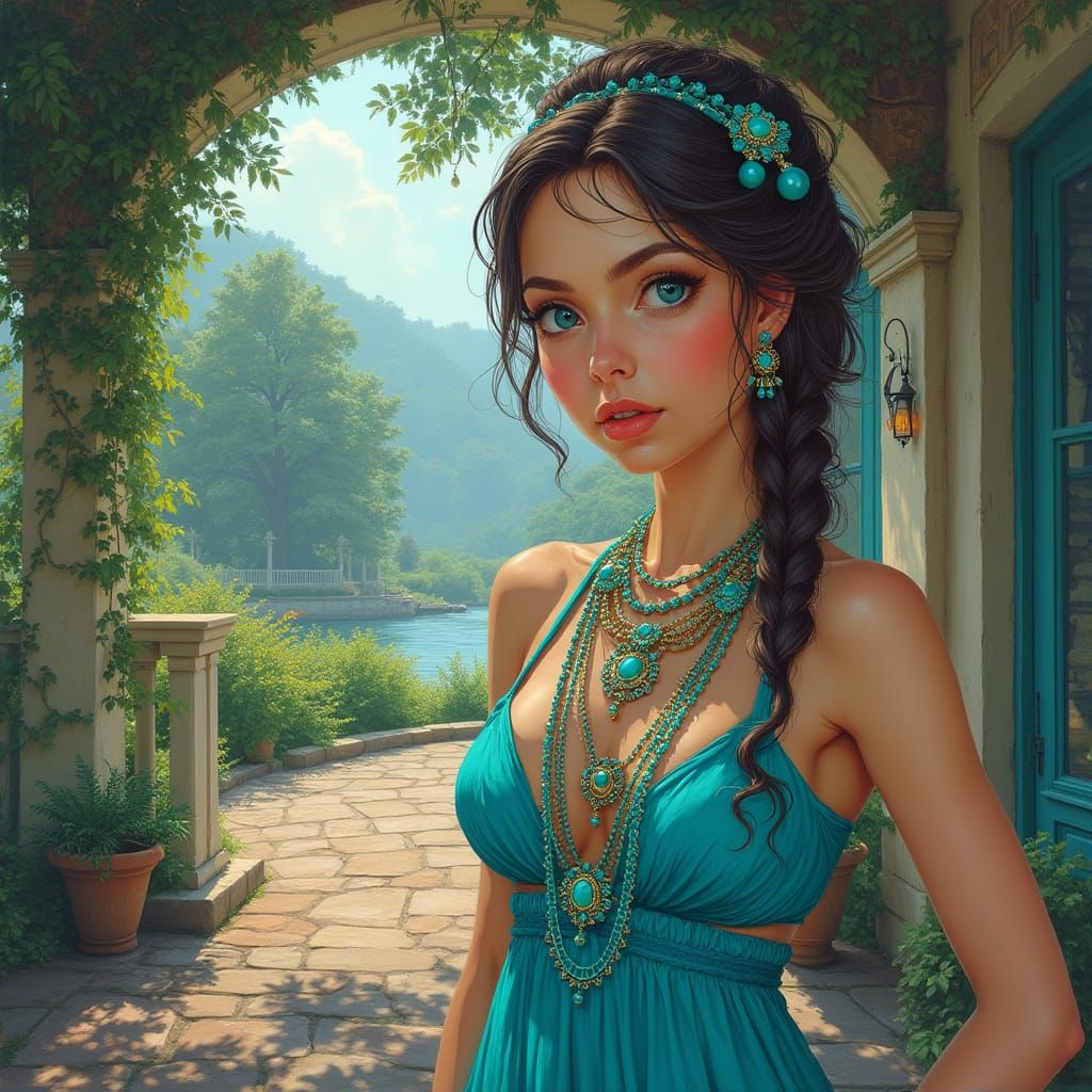 Turquoise Jewelry in a Serendipitous Garden