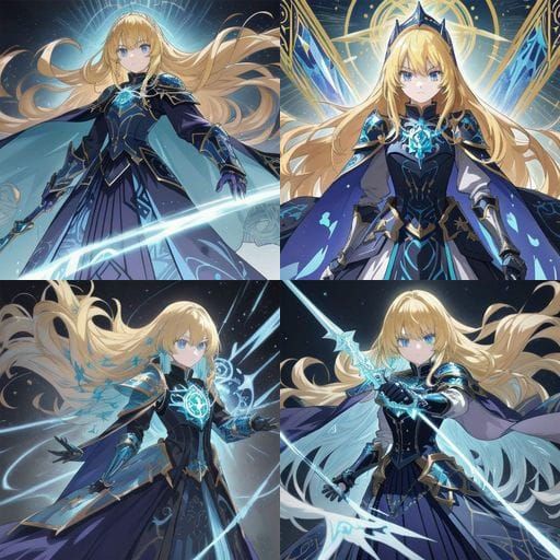 Anime Paladin with Glowing Runes