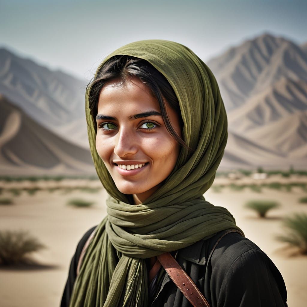 Warm Afghan Portrait in Soft Desert Light