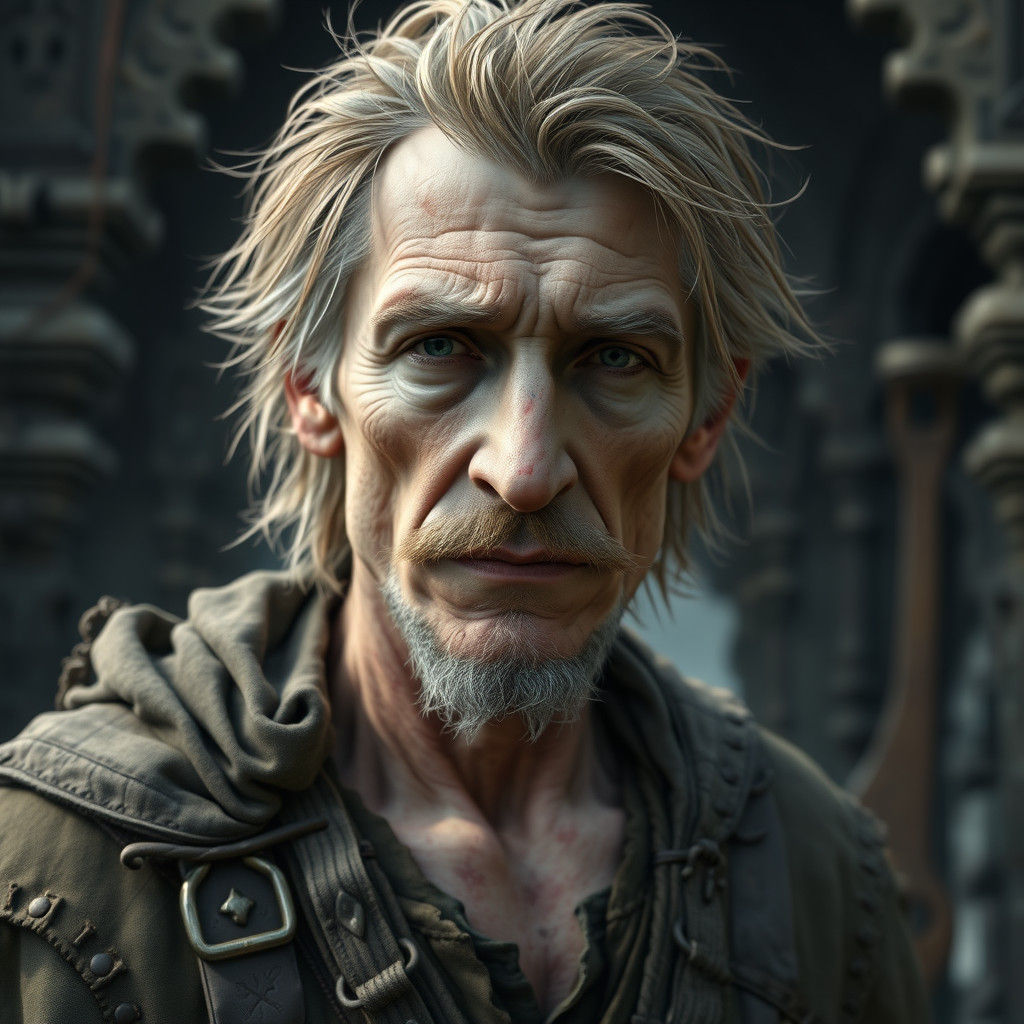 Gaunt Man in Shabby Clothes, Fantasy Concept Art