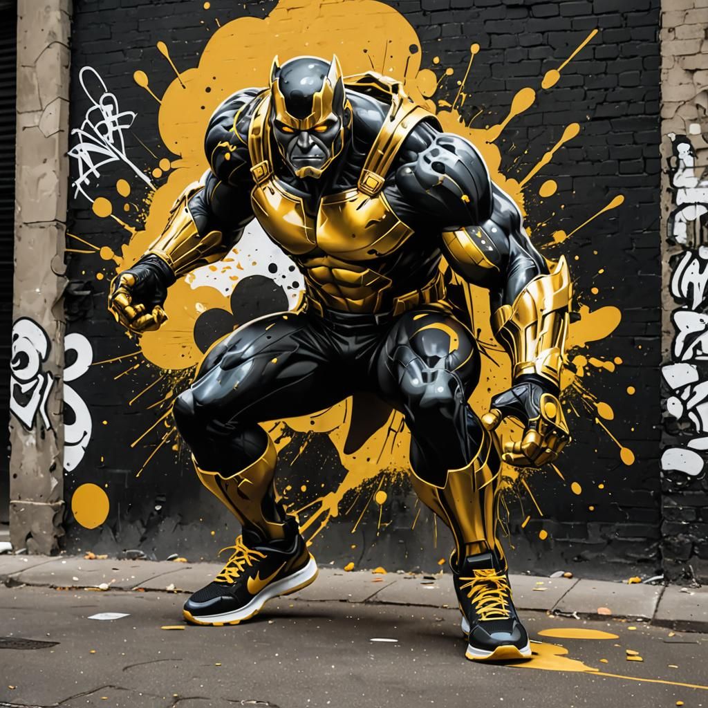Colossus in Street Art Style With Graffiti Visuals