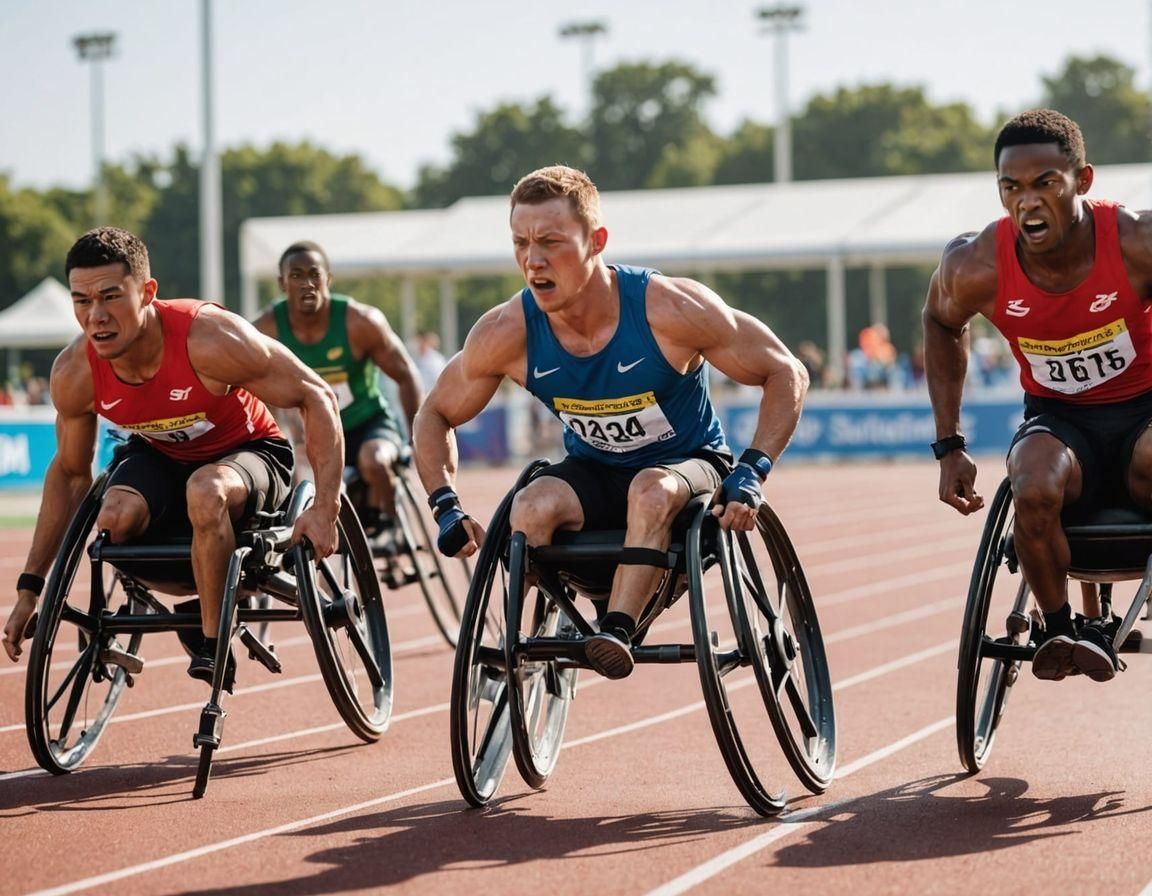 Para-Athletes Wheelchair Race: Hyperrealistic Sports Photogr...