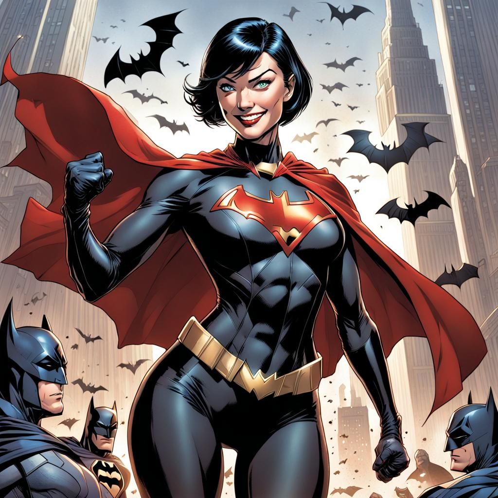 Supergirl Trained by Batman: Comic Book Art