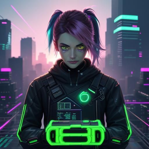 Cracked Pixel Heart in Cyberpunk Digital Art