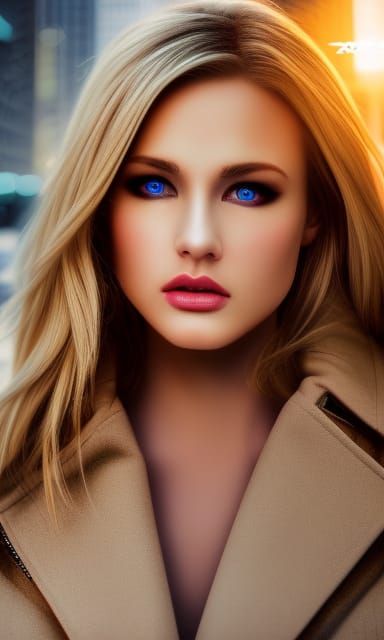 Aya Brea Winter Portrait in Ultra Realistic Style