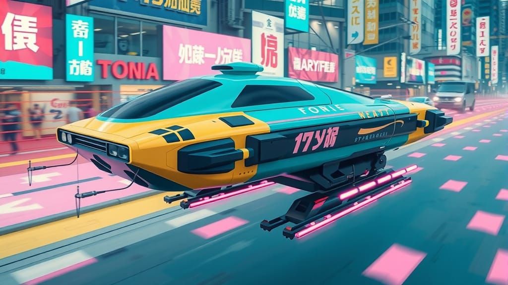 Future Hover-Speeder in Wipeout 2097 Style