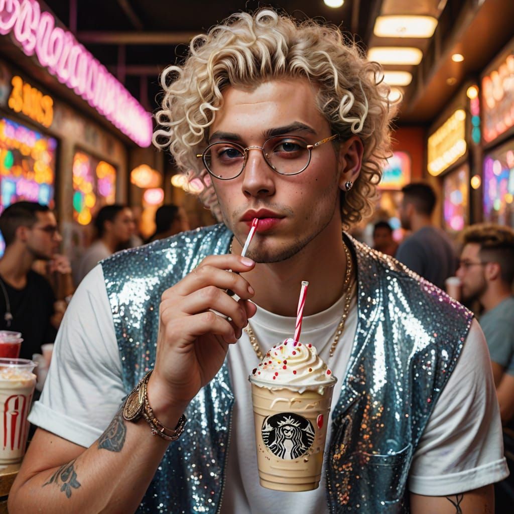 Grunge Guy with Glitter and Sparkle