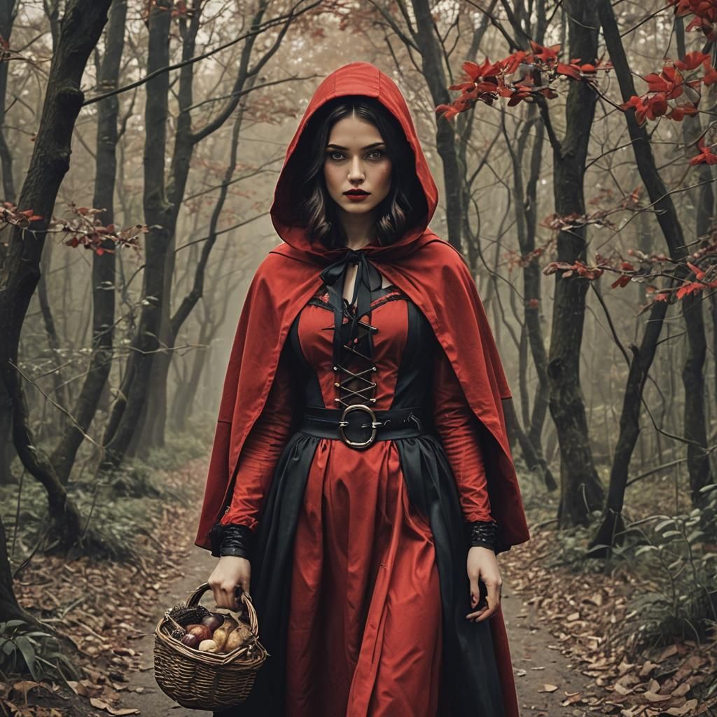 Scorpio Woman as Little Red Riding Hood
