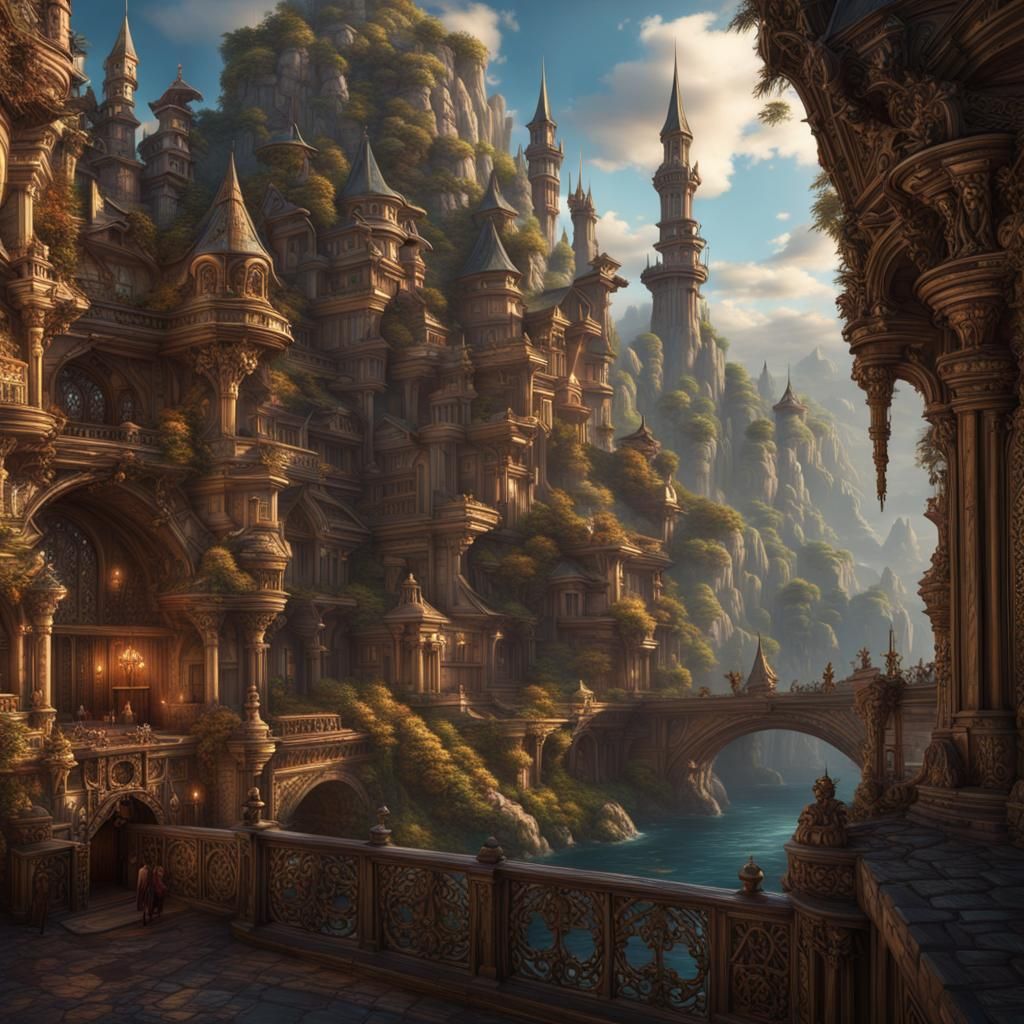 Spectacular Cliffside Castle: Fantasy Concept Art