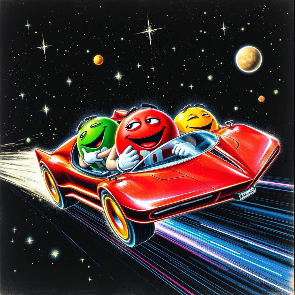 M&M's Candies Race Through Space in Supercar