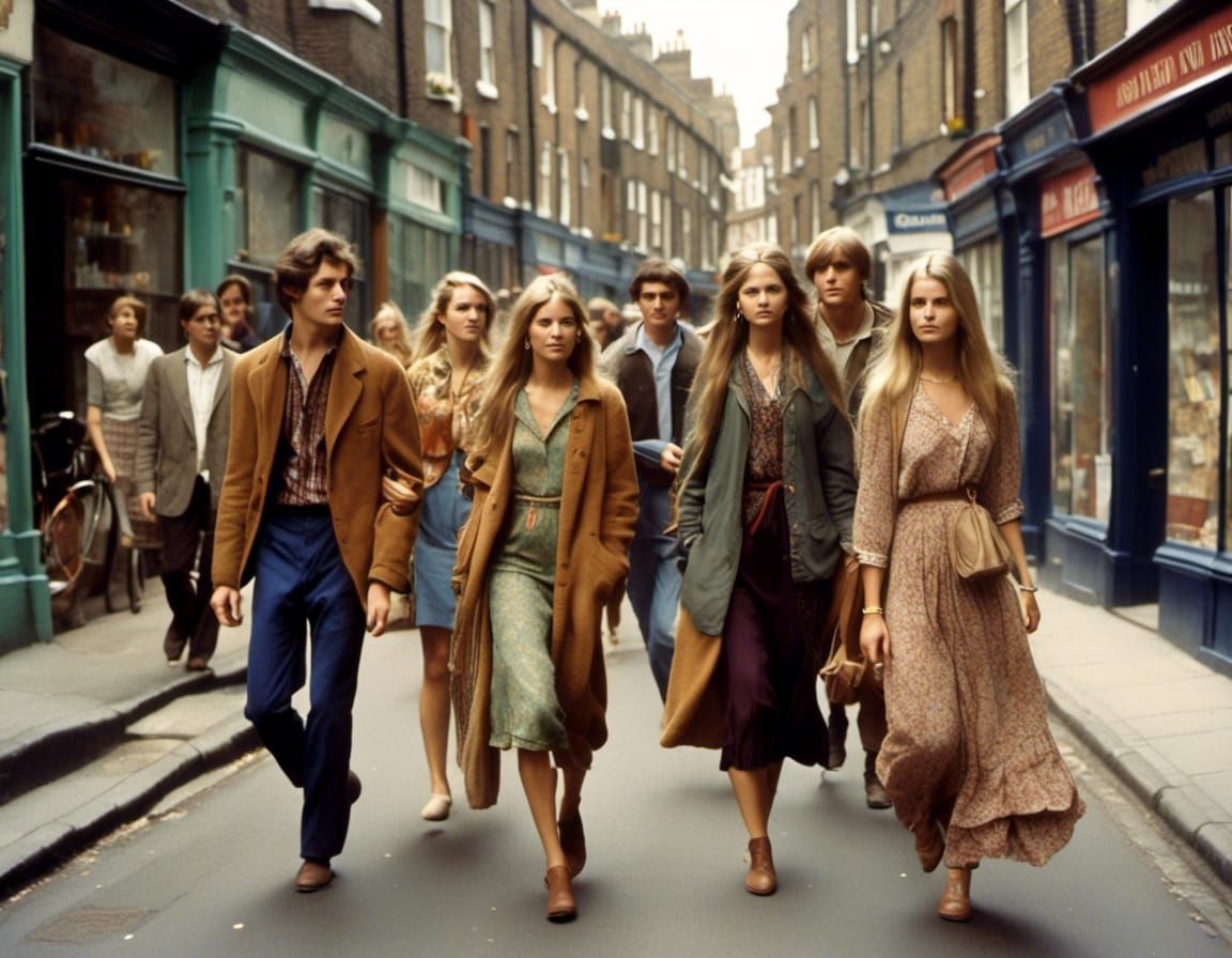 1960s London Students in Hippie Style
