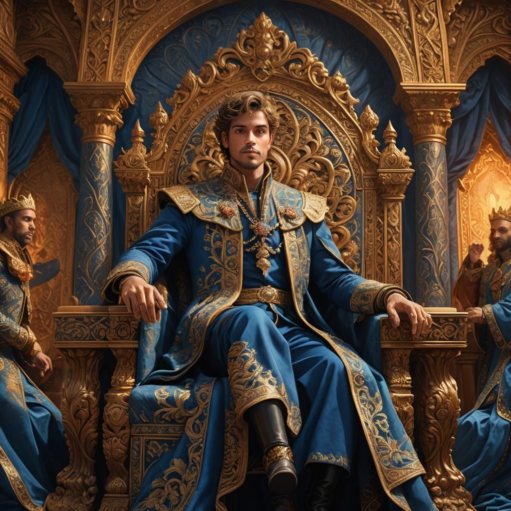 Regal Prince on Throne: Fantasy Concept Art