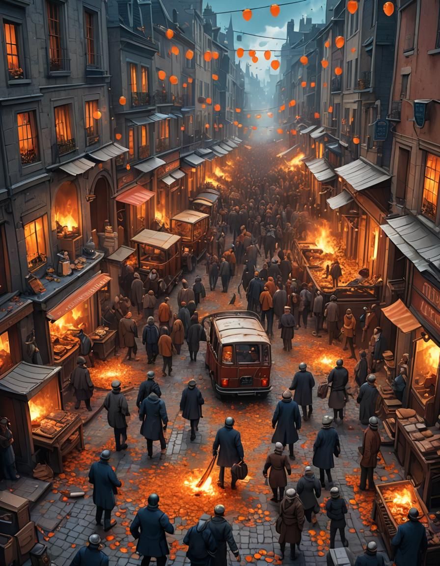French City Ravaged by Crime: Concept Art in Unreal Engine