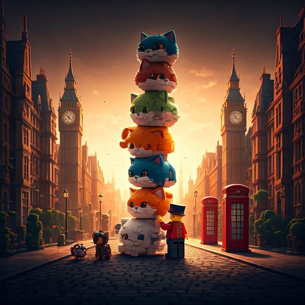 Lego Beefeater Constructs Feline London Landmark