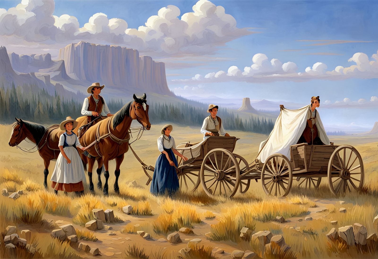 Family on Oregon Trail 1849