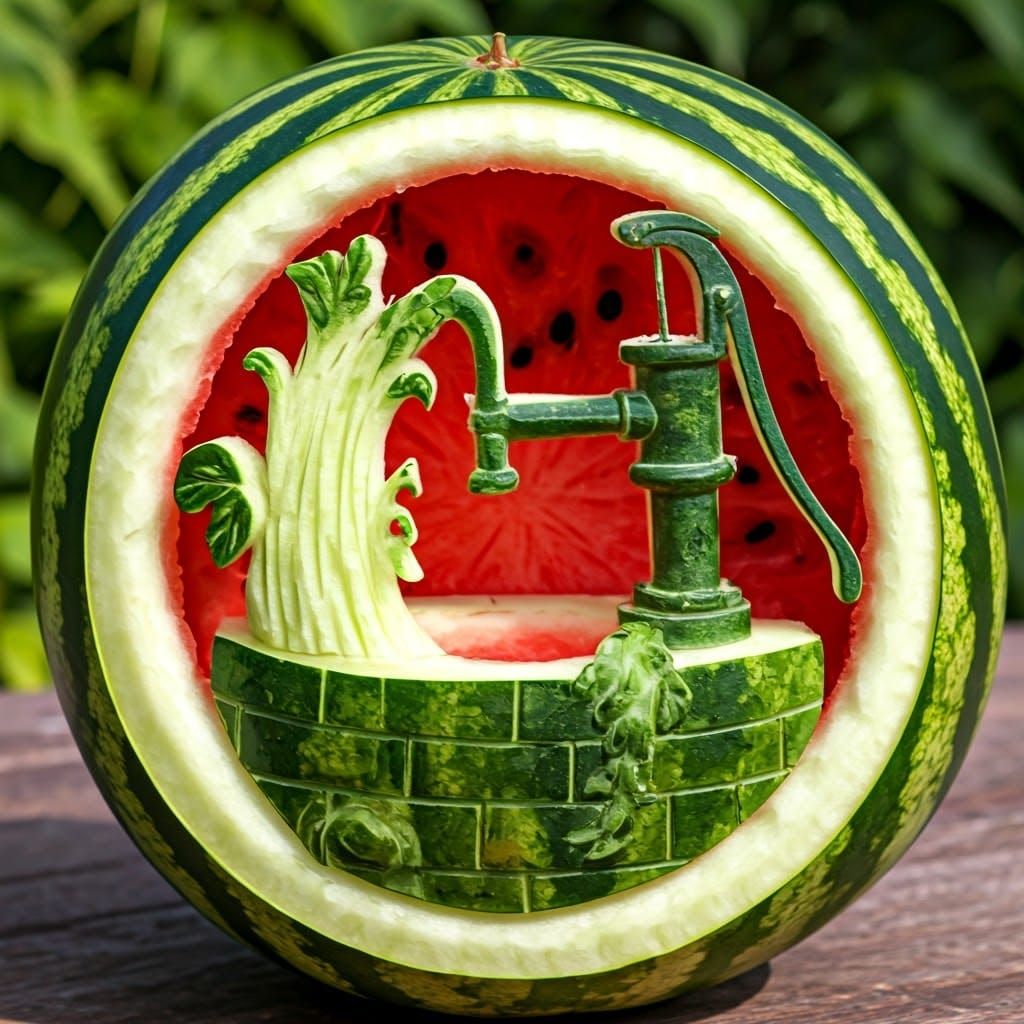 Watermelon Water Pump: An Unusual Carving
