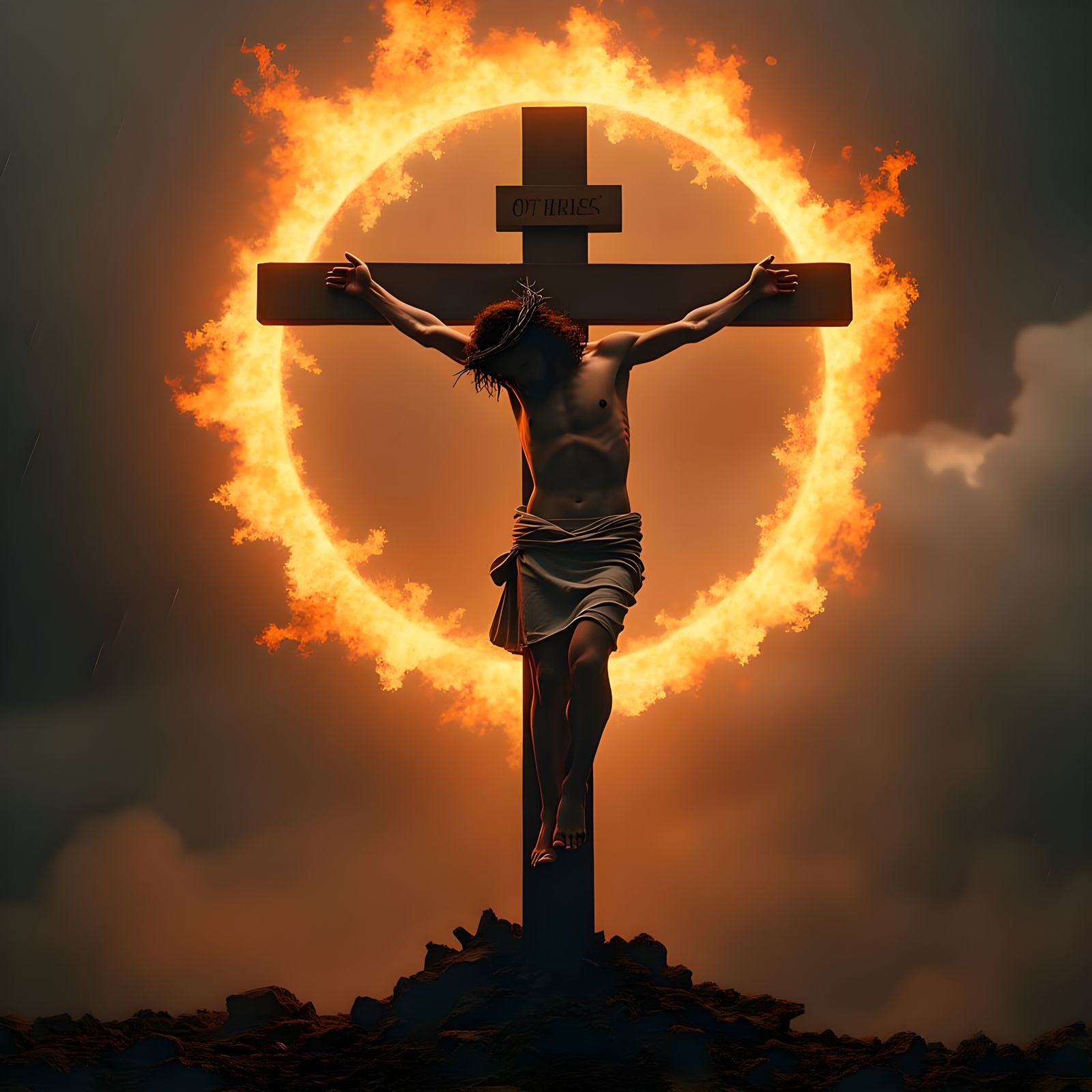 Crucifixion Scene with Solar Eclipse