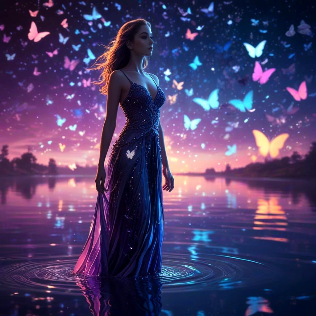 Ethereal Goddess of the Violet Skies