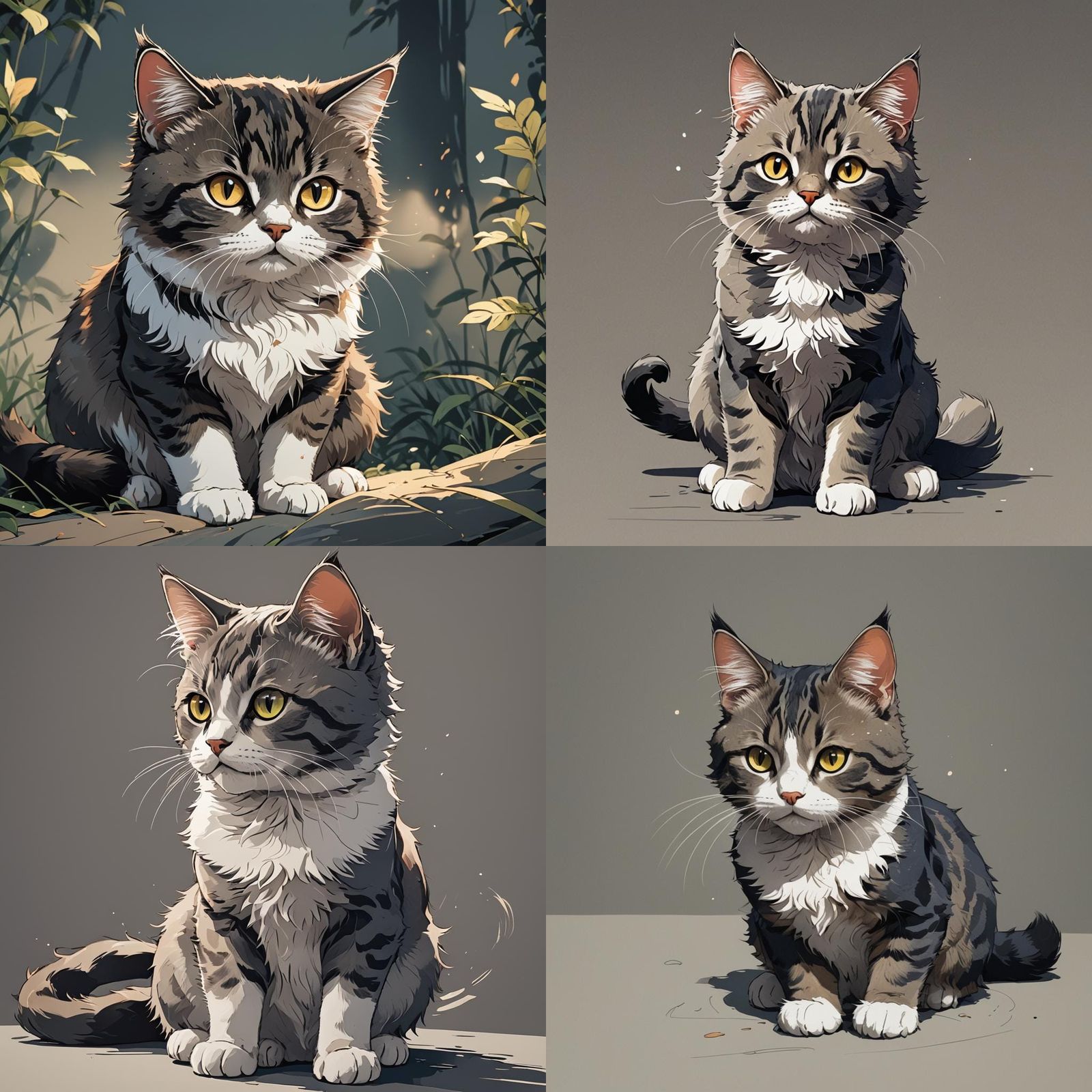 Anime Cat Drawing in Studio Trigger Style