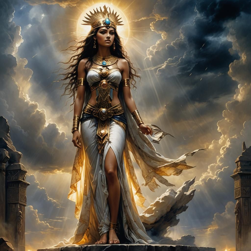 Egyptian Goddess in Ethereal, Romantic Style