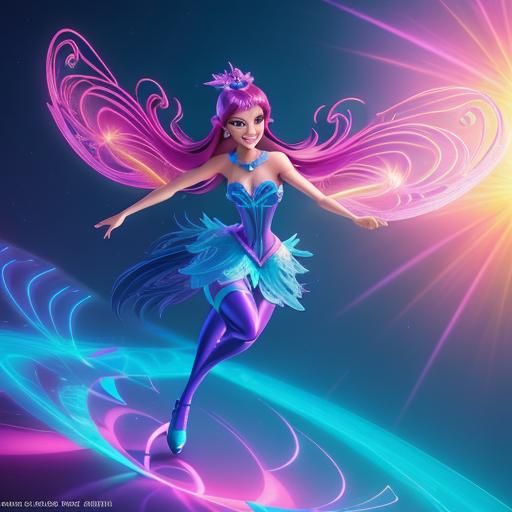 Winx Fairies in 3D Digital Art Style