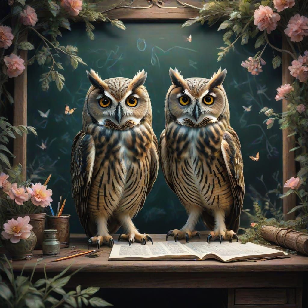 A pair of owls
