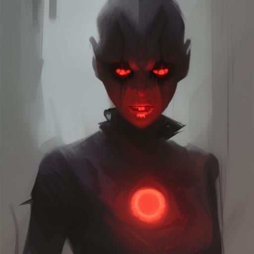 Sinister Red Eyes Gang in Fantasy Art Style