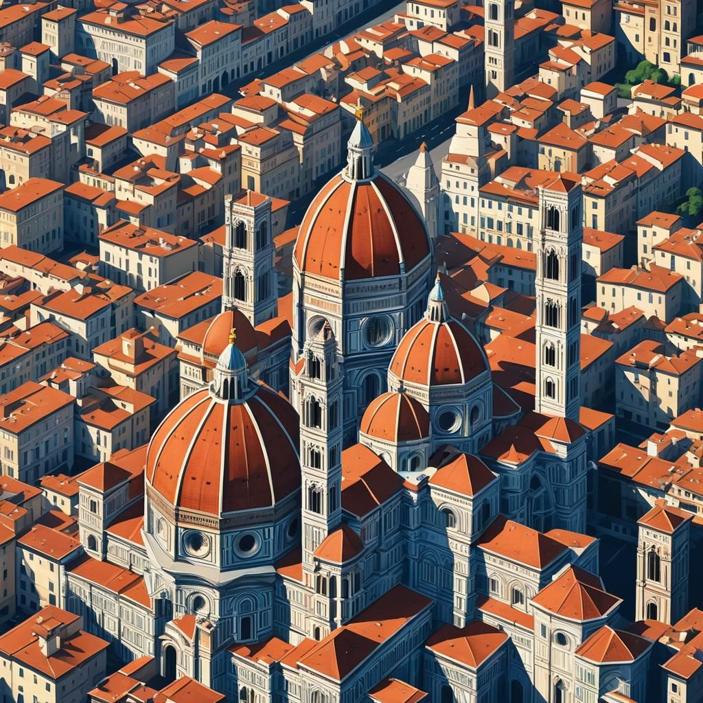 Art Deco Travel Poster of Florence Cathedral