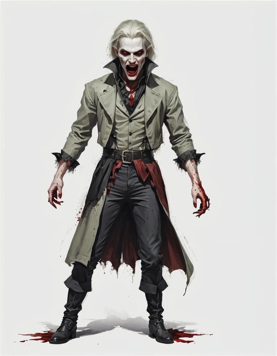 Modern Zombie-Like Female Vampire Portrait