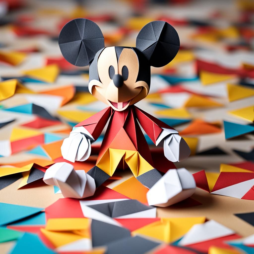 Mickey Mouse Origami Papercraft in 8K