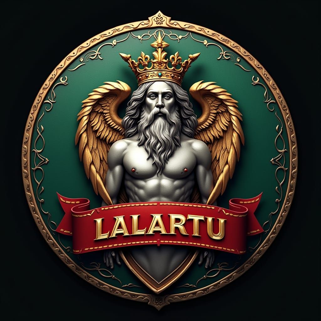 Elegant Coat of Arms Logo with Angelic Figure