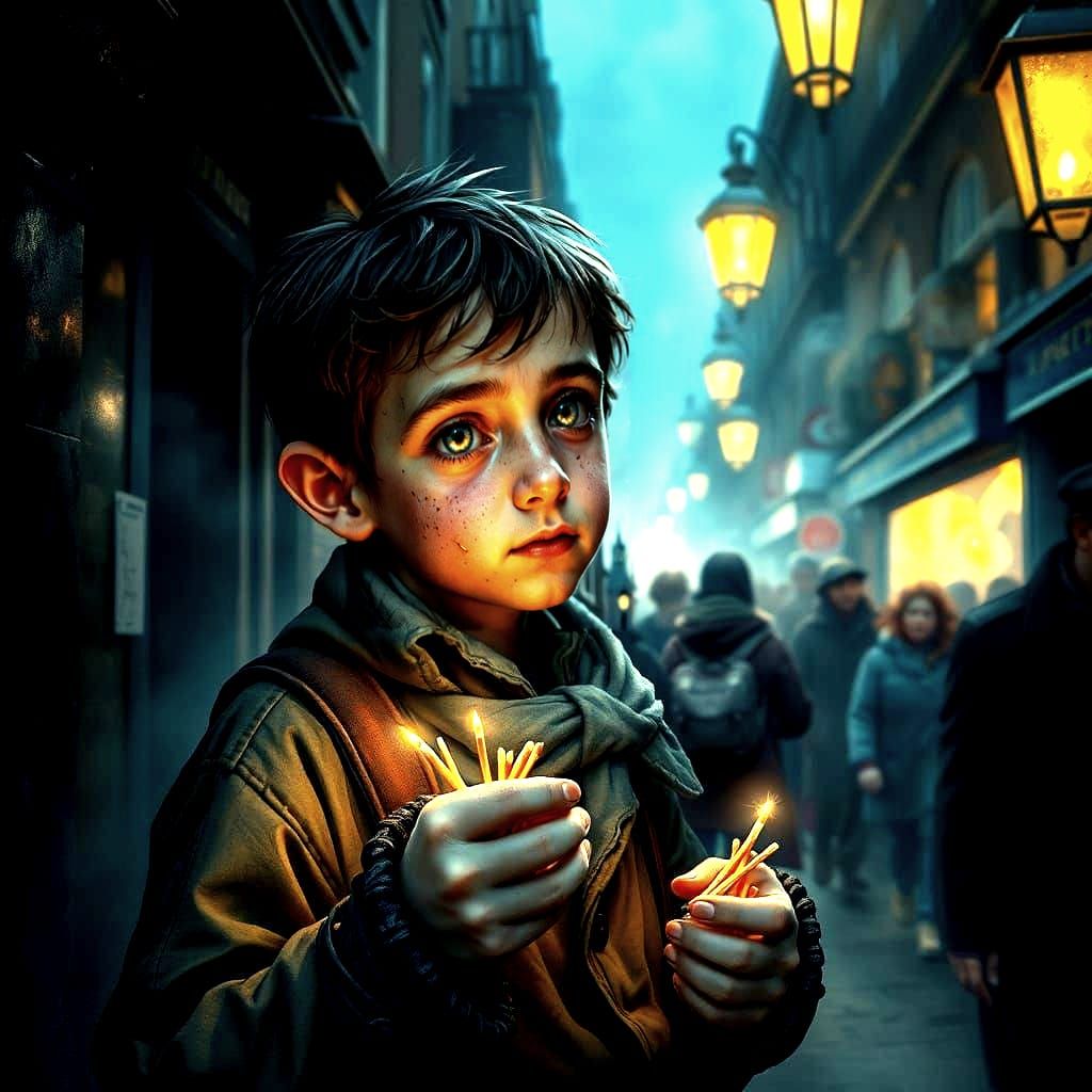 Christmas Match Seller in Dickensian London