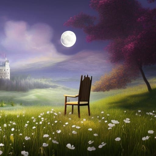Castle Ablaze: Meadow Scene in Fantasy Concept Art