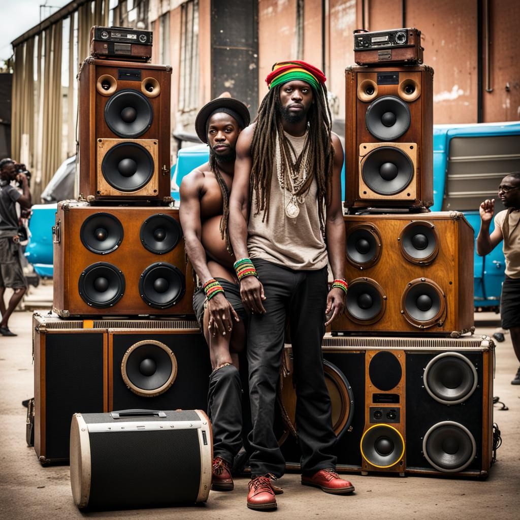 Reggae Party with Rastas and Steampunk Engine