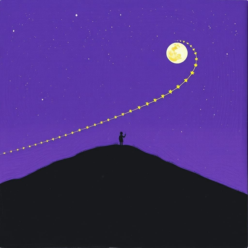 Abstract Night Sky with Pale Blue Star Lines