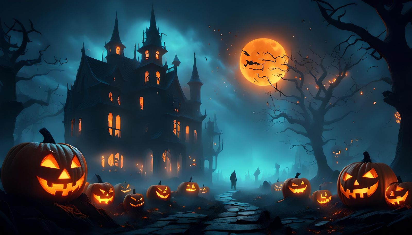 Halloween Words on a Scare Background