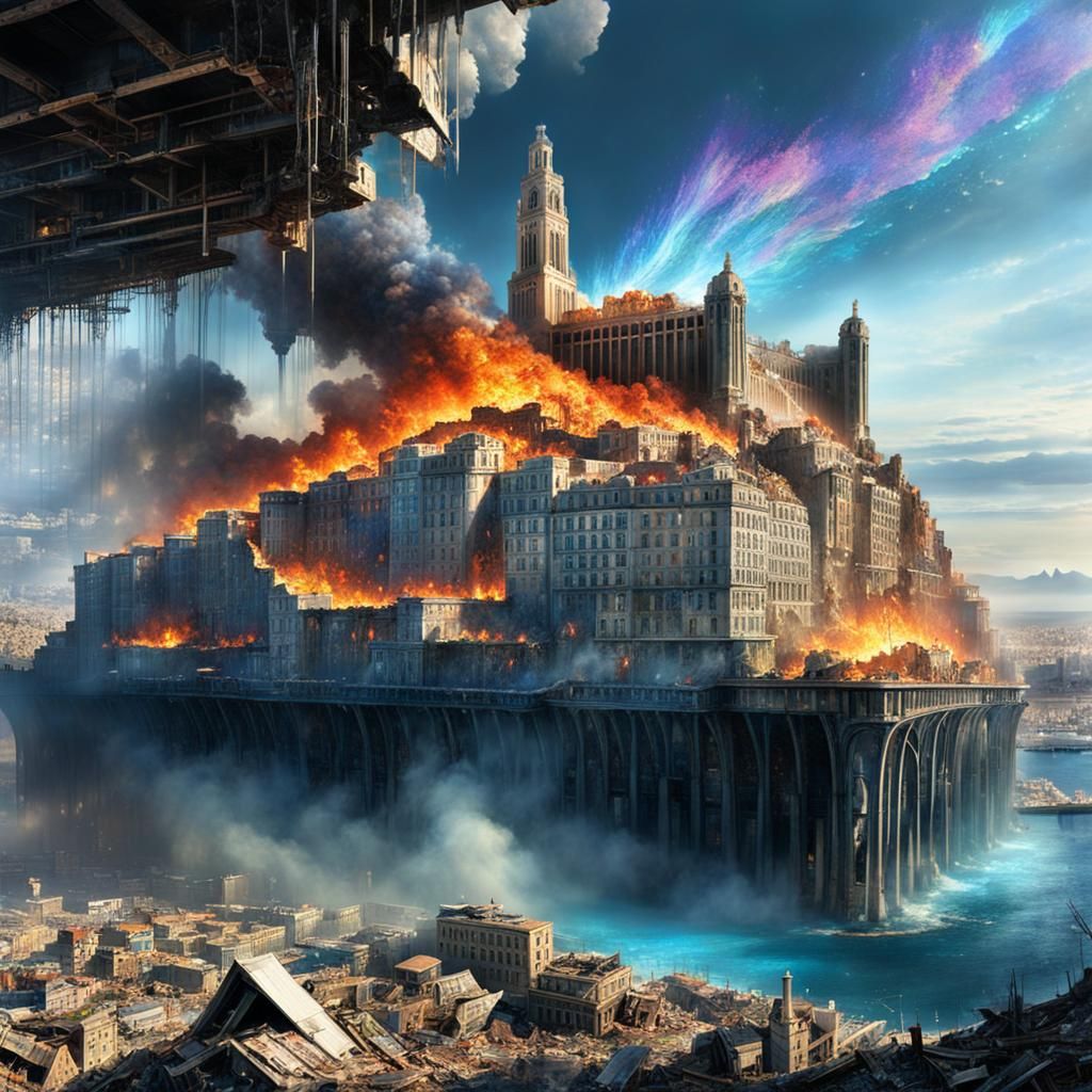 Post-Apocalyptic Marseille in Watercolor Style