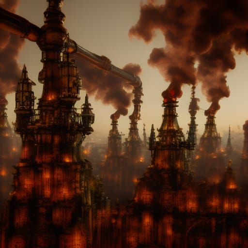 Steampunk Airship Fleet Raids Iron Fortress