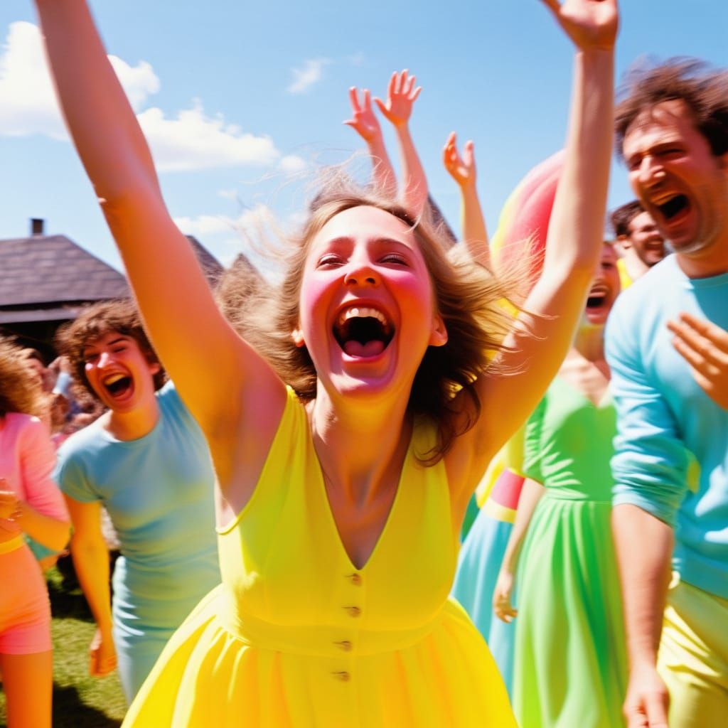 Ecstatic Peasant in Vibrant Dayglow Maquette