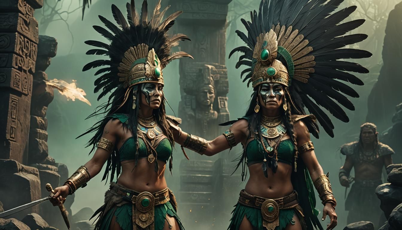 Aztec Sacrifice: A Dramatic Baroque-Inspired Scene