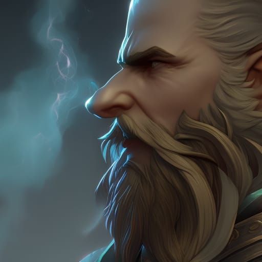 Detailed Portrait of an Evil Dwarf Bard