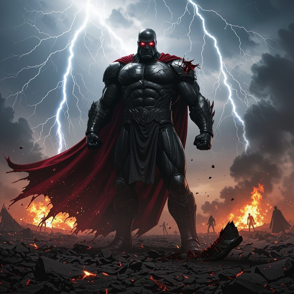 Darkseid Triumphant on Apocalyptic Battlefield